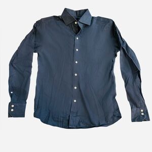 *SOLD* Men's Blue Dress Shirt in Albiate Washed Blue Denim Chambray
